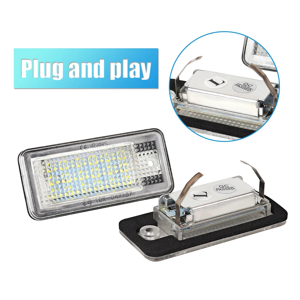 White Error Free LED Car License Plate Light Bulbs Accessories For AUDI A4 S4 B6 B7 A3 8P S3 A6 C6 4F S6 RS4 RS6 A8 S8 D3 4E Q7