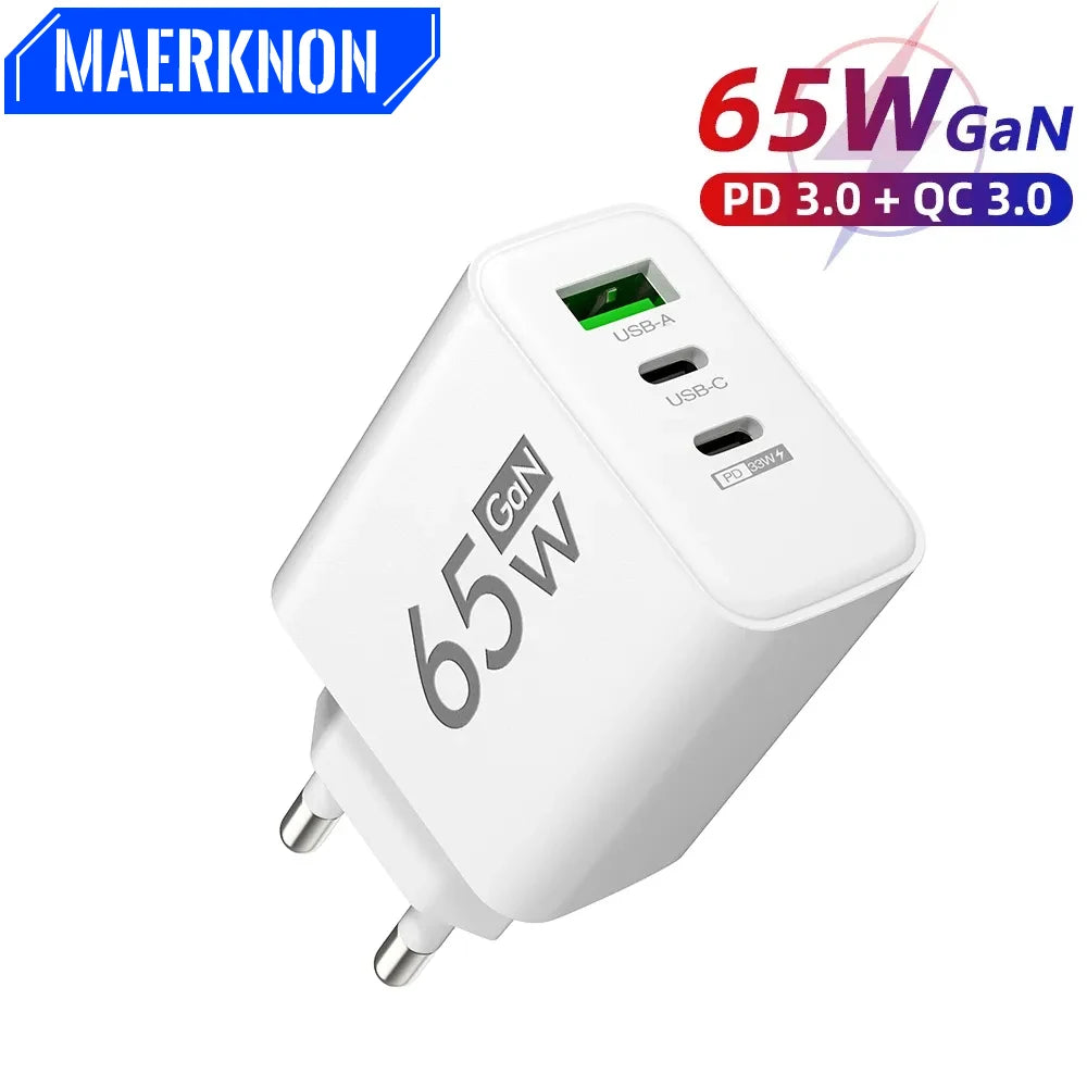 65W GaN 3-Port Fast Charger