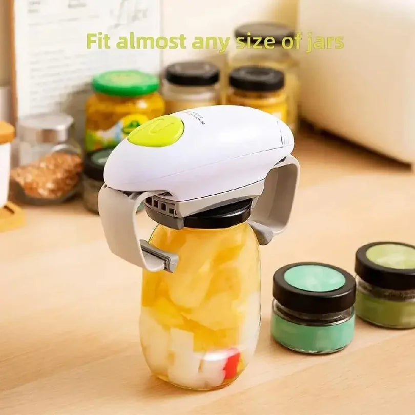 Electric Can Bottle Lid Opener Binaural One-key Automatic Restaurant Screw Cap Handheld Kitchen Gadget Jar Glass Bottle Tin Tool