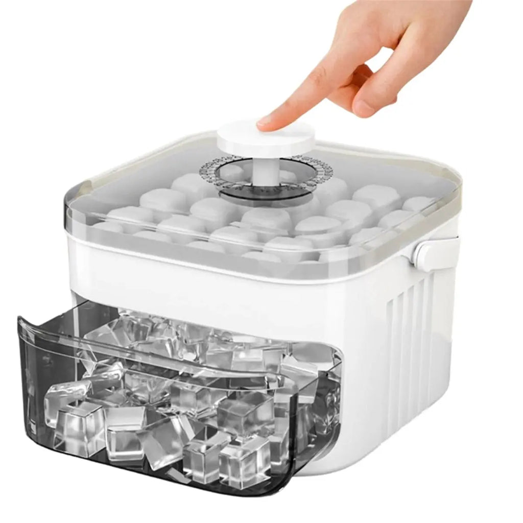 REST 50-Cube Ice Maker with Easy Press Cap, Double Layer Storage for Home Refrigeration