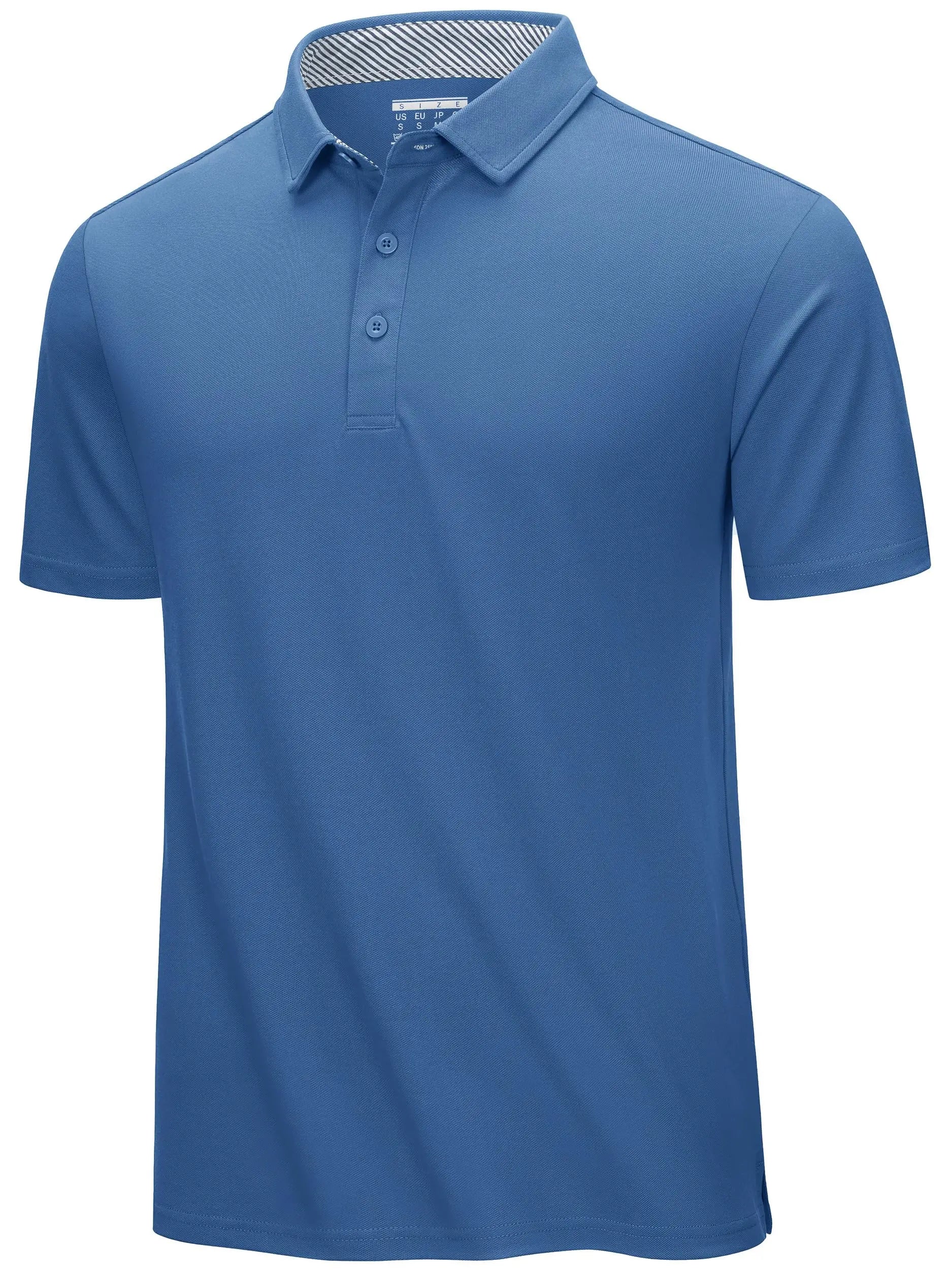 TACVASEN Summer Cotton Blend Golf Polos Shirts Mens Work Polo T-shirts Quick Dry Casual Short Sleeve Pullover Tops Outdoor Tee