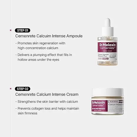Dr.Melaxin Cemenrete Calcium Intense Firming Cream 50ml (1.69 fl oz) – Rebornic 10,000ppm, Niacinamide & Hydrolyzed Elastin, Lif