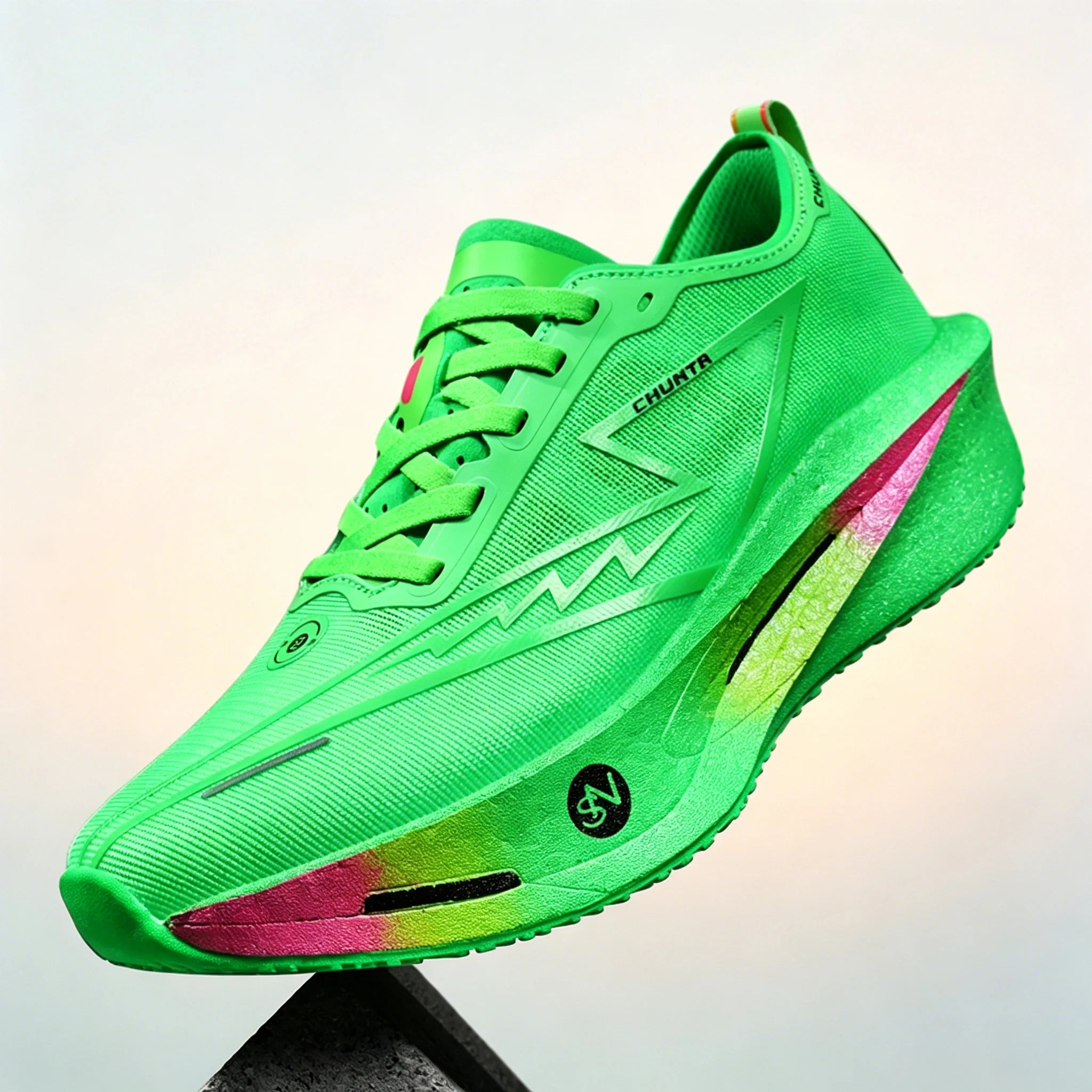 Men's and Women's Breathable Mesh Carbon Plate Chunta Running Shoes, Marathon Shock-Absorbing and Anti Slip Sports Shoes