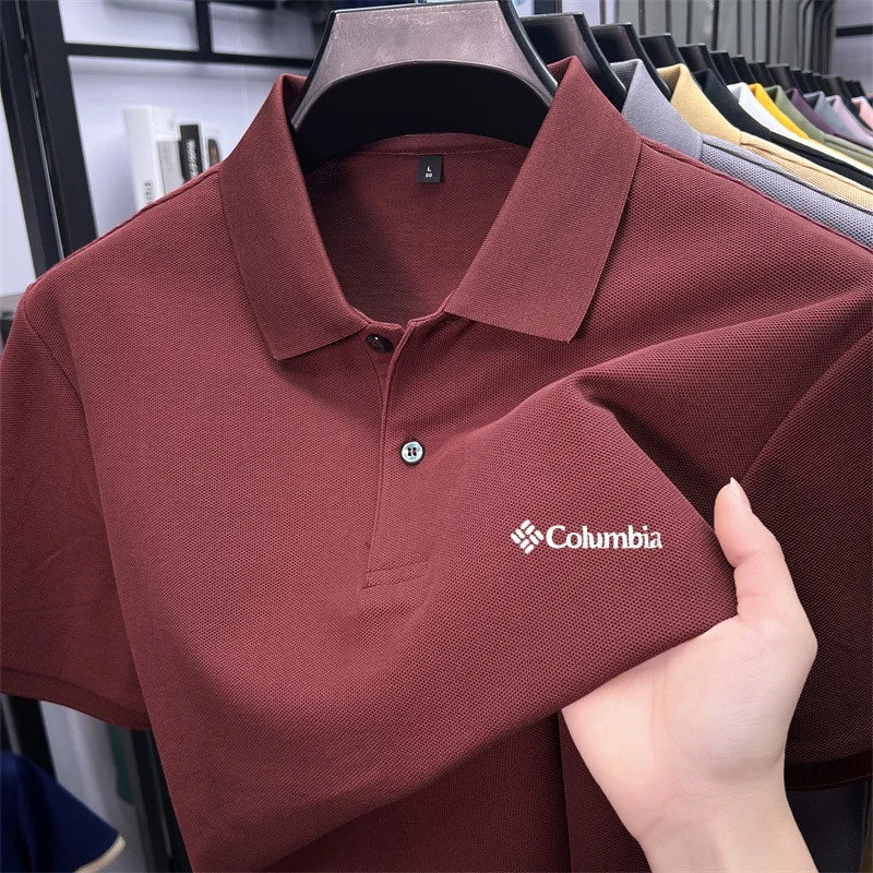 Cotton100% Men's Summer Luxury High Quality Short Sleeves Polo Shirt Letter Printing 25colors Brand T-Shirt Business Men's Wear