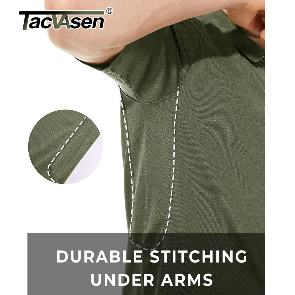 TACVASEN Summer Colorful Fashion Polo Tee Shirts Men's Short Sleeve T-shirt Quick Dry Team Work Green T-Shirt Tee Tops Clothing