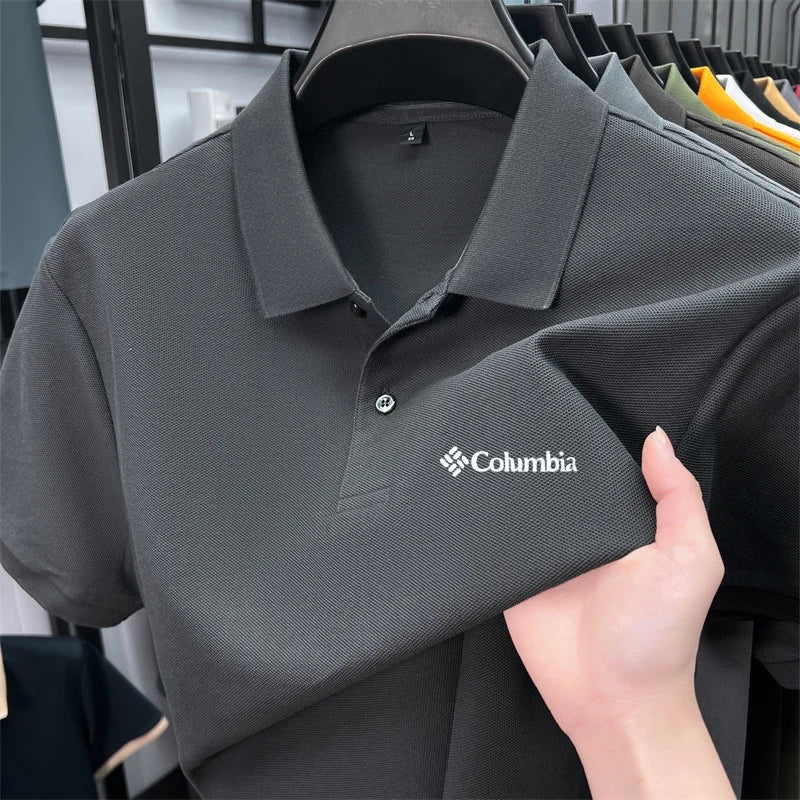 Cotton100% Men's Summer Luxury High Quality Short Sleeves Polo Shirt Letter Printing 25colors Brand T-Shirt Business Men's Wear