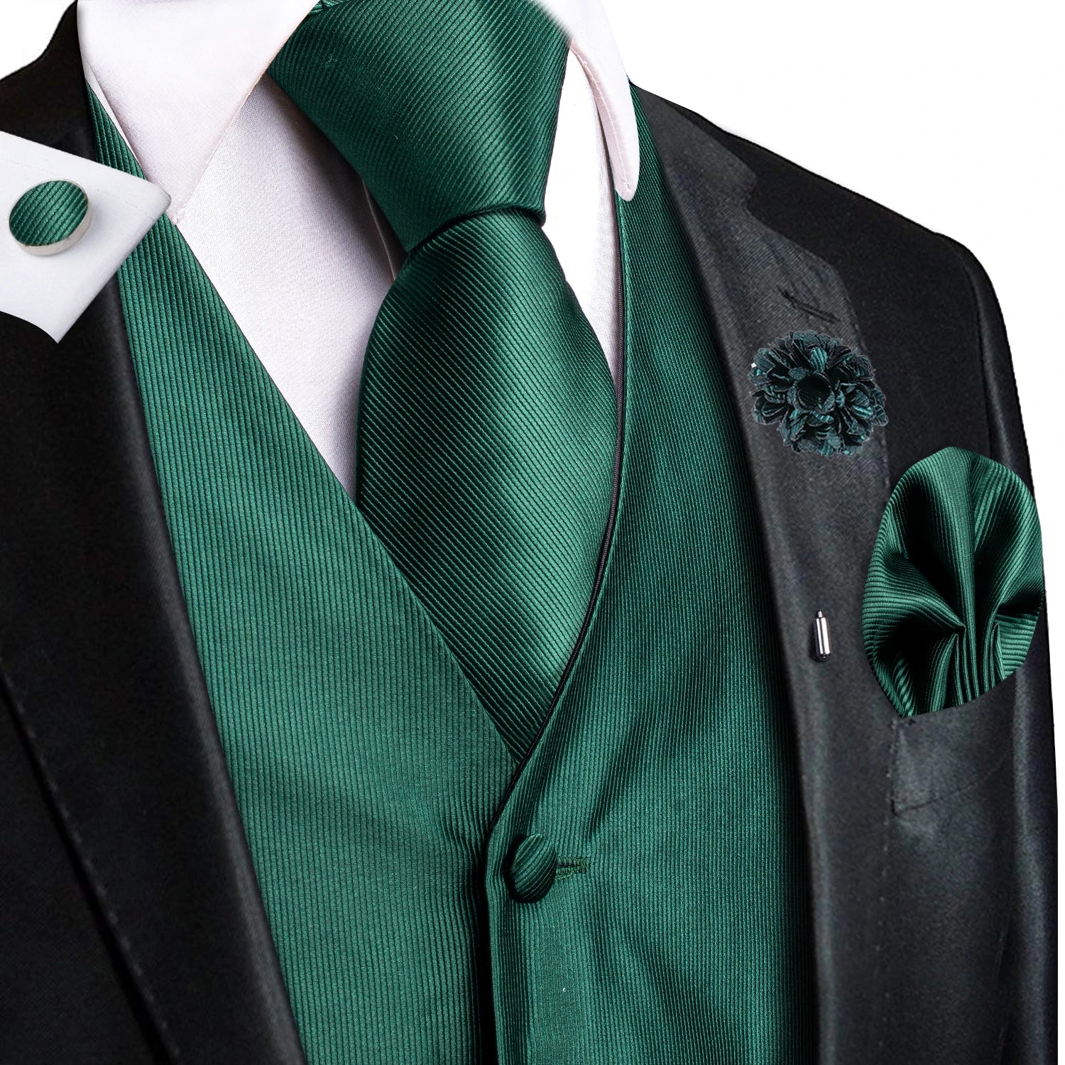 Hi-Tie High Quality Silk Mens Vests Champagne Paisley Waistcoat Neck Tie Hanky Cufflinks Brooch Set for Men Suit Wedding Office