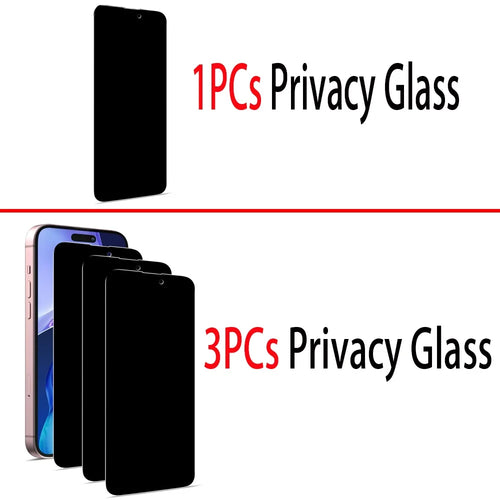 1~3PCS Anti Spy Tempered Glass For iPhone 17 16e 16 15 Pro Max Privacy Screen Protector iPhone 15 14 Plus 13 12 11 Pro Max Antiespia Pelicula de Cristal Templado iPhone 17 Pro Max Front anti-peeping Protective Film