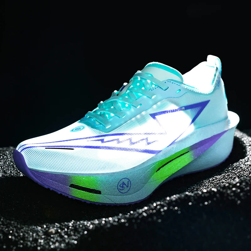 Men's and Women's Breathable Mesh Carbon Plate Chunta Running Shoes, Marathon Shock-Absorbing and Anti Slip Sports Shoes