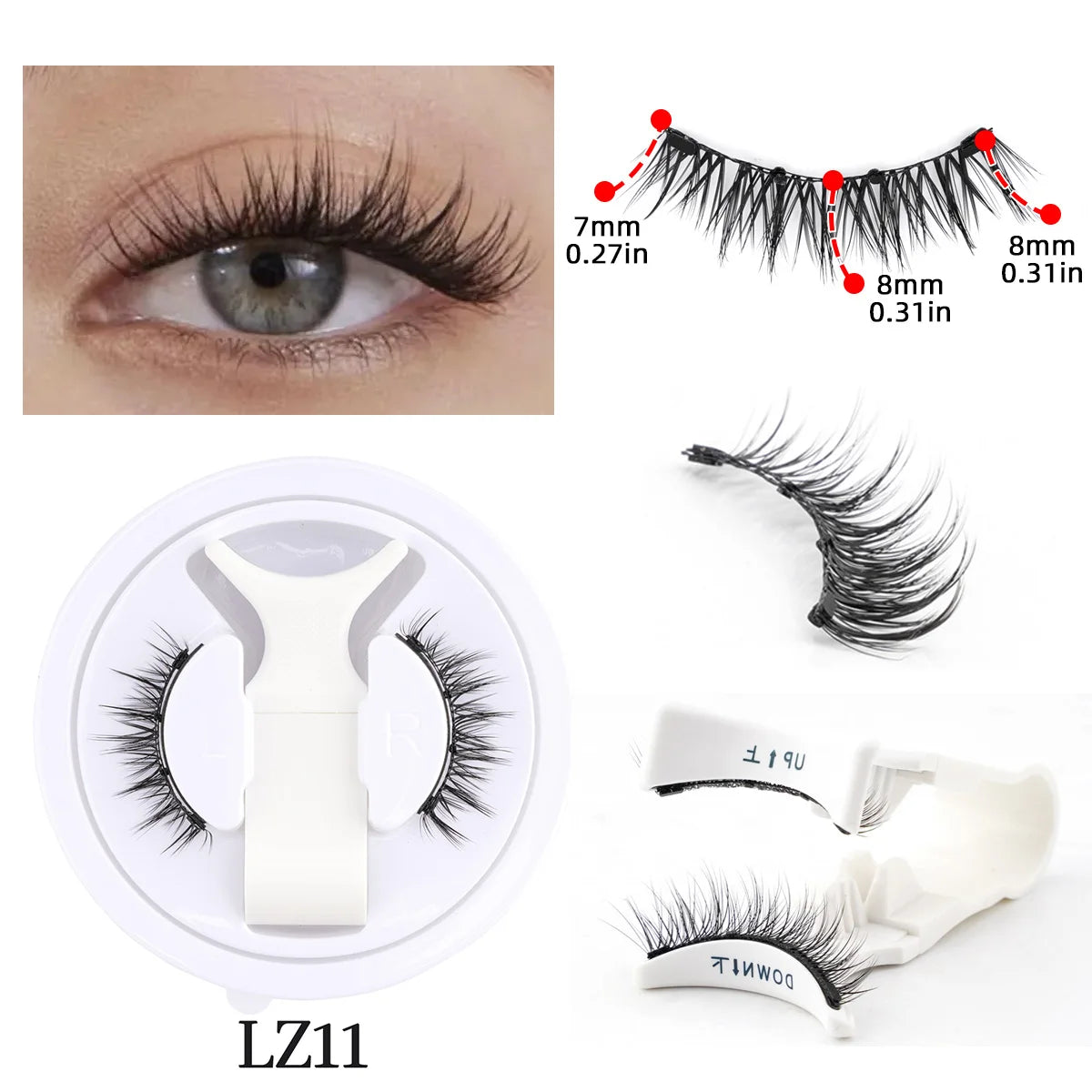 Magnetic Faux Mink Eyelashes with Tweezers
