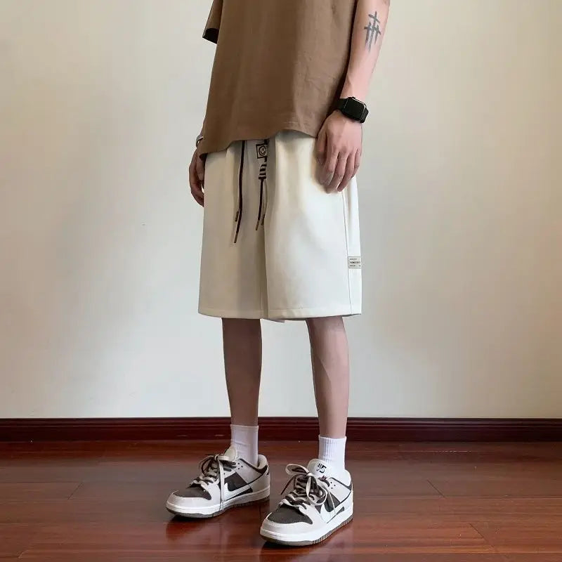 Korean Summer Men's Running Shorts Gym Wear Fitness Workout Shorts Sport Pants Tennis Basketball Soccer Training Waffle Shorts