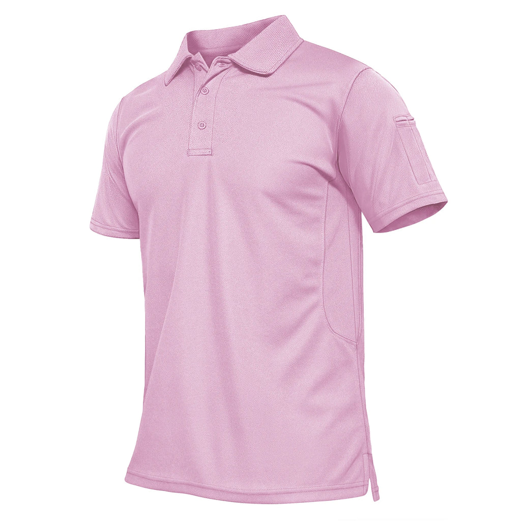 TACVASEN Summer Colorful Fashion Polo Tee Shirts Men's Short Sleeve T-shirt Quick Dry Team Work Green T-Shirt Tee Tops Clothing