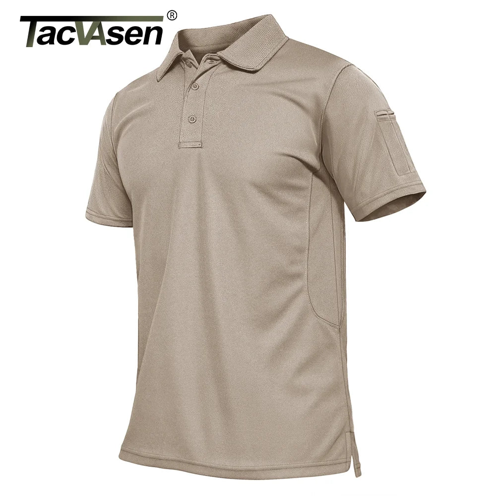 TACVASEN Summer Colorful Fashion Polo Tee Shirts Men's Short Sleeve T-shirt Quick Dry Team Work Green T-Shirt Tee Tops Clothing