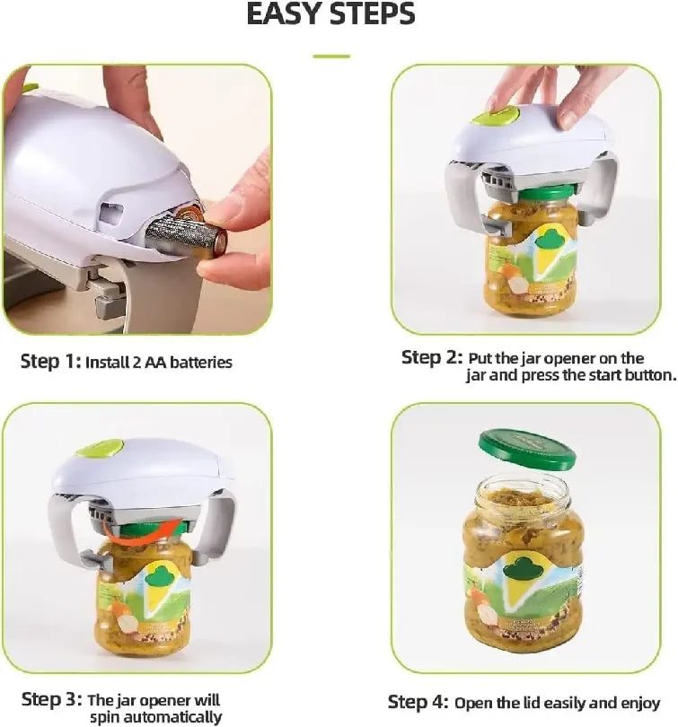 Electric Can Bottle Lid Opener Binaural One-key Automatic Restaurant Screw Cap Handheld Kitchen Gadget Jar Glass Bottle Tin Tool