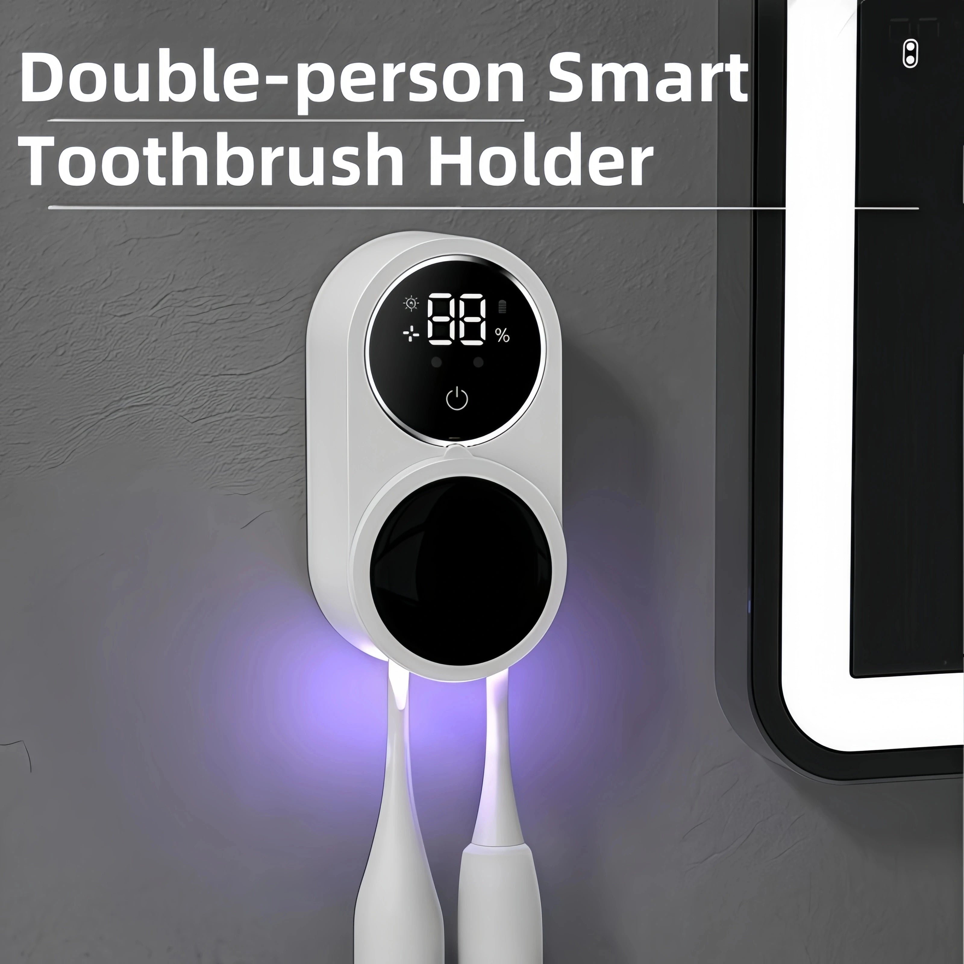 Wireless UV Electric Toothbrush Sterilizer Portable Rechargeable Wall Mounted Toothbrush Dryer for Oral Hygiene