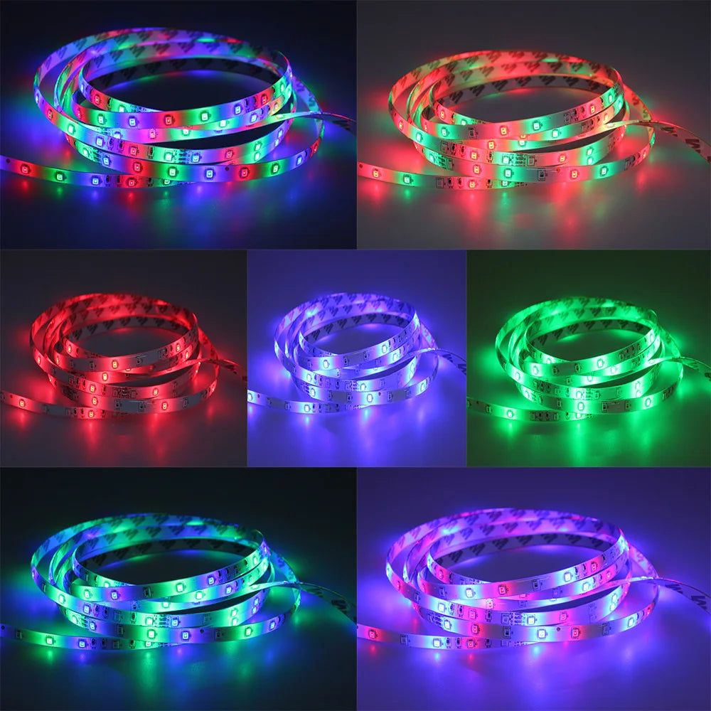 2835 RGB LED Strip Light 5V USB Power Flexible LED RGB/ White Ribbon 60LED 0.5m 1m 2m  5m TV Desktop Screen BackLight Diode Tape