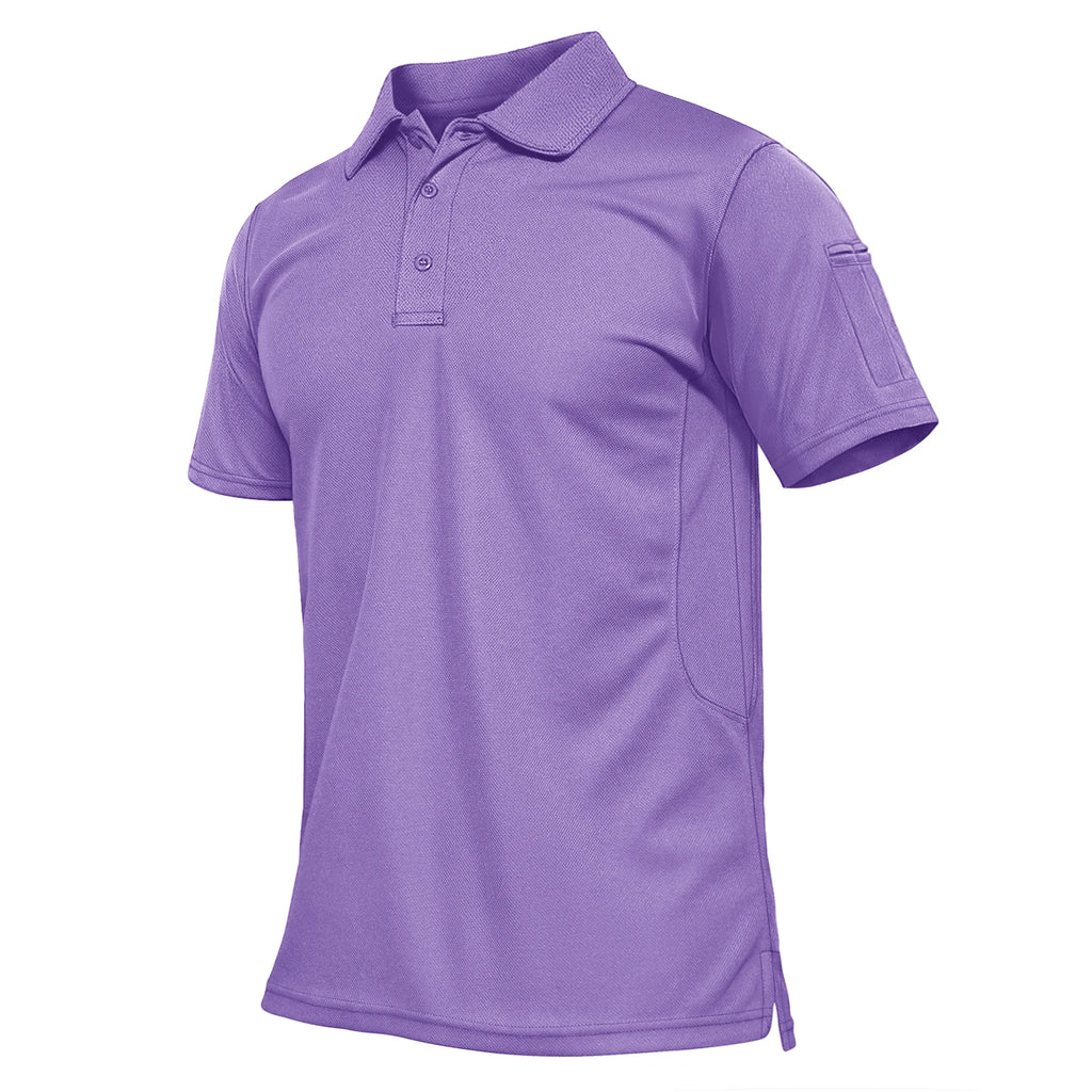 TACVASEN Summer Colorful Fashion Polo Tee Shirts Men's Short Sleeve T-shirt Quick Dry Team Work Green T-Shirt Tee Tops Clothing