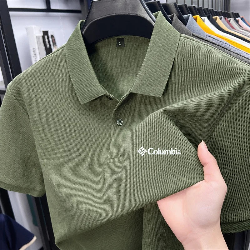 Cotton100% Men's Summer Luxury High Quality Short Sleeves Polo Shirt Letter Printing 25colors Brand T-Shirt Business Men's Wear