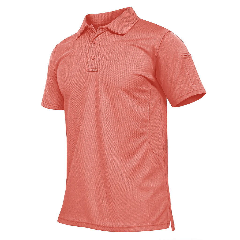 TACVASEN Summer Colorful Fashion Polo Tee Shirts Men's Short Sleeve T-shirt Quick Dry Team Work Green T-Shirt Tee Tops Clothing