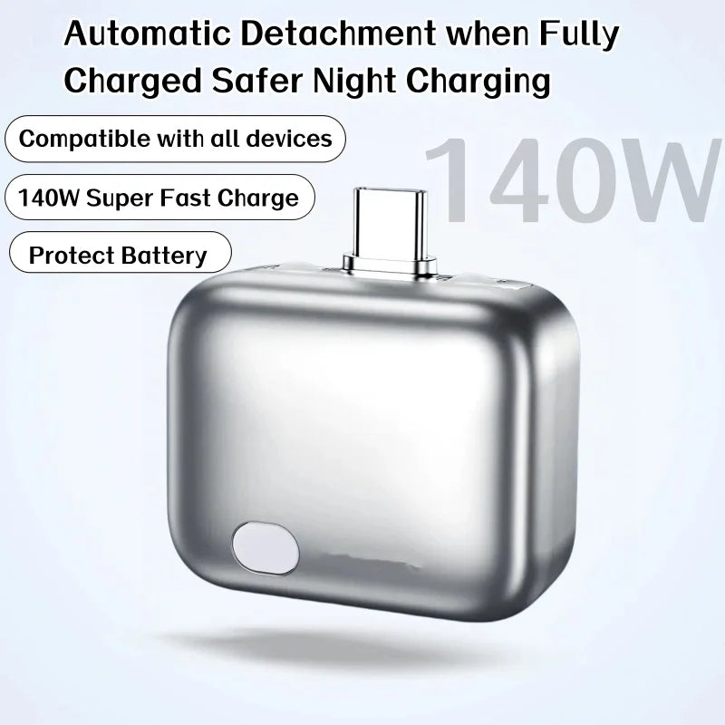140W Fast Charging Automatic Physical-Disconnect Charger Smart Battery Anti-Overcharge Protection Charge Adapter Type-C Port