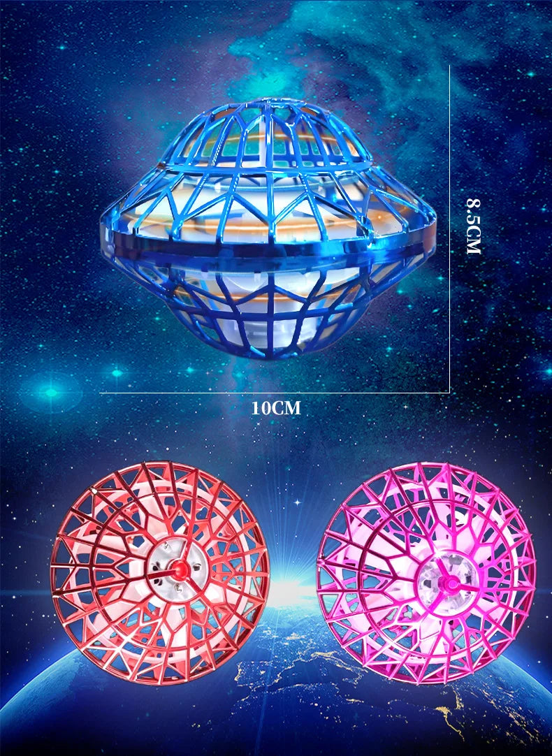 UFO Intelligent Sensing Flying Ball Hovering Saucer Floating Ball Black Technology Fingertip Gyroscope Children's Toy