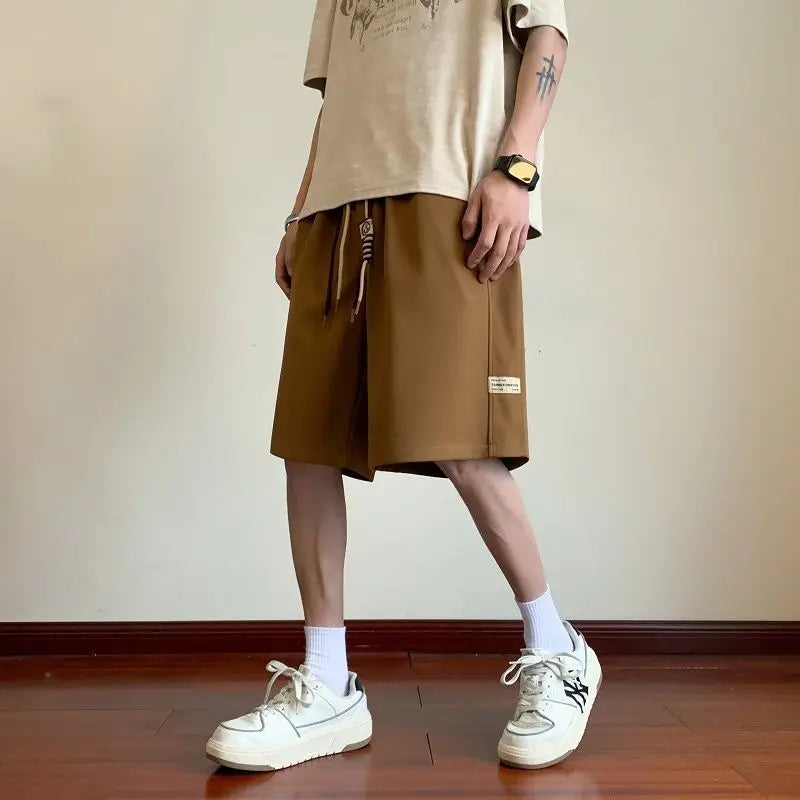 Korean Summer Men's Running Shorts Gym Wear Fitness Workout Shorts Sport Pants Tennis Basketball Soccer Training Waffle Shorts