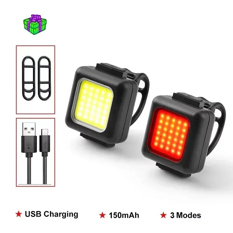 BUCKLOS Bike Light COB Front Rear Bicycle Lights LED Rechargeable Mountain Road Bicycle Lamp MTB Tail Light Cycling Flashlight