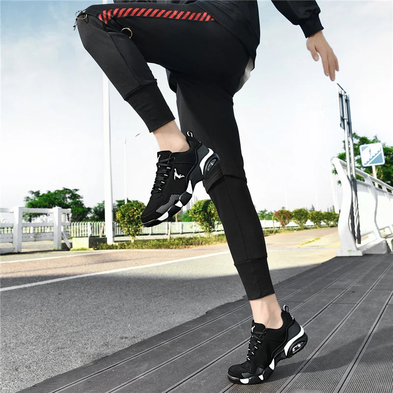 2025 new men's sports shoes outdoor men's running shoes fashion comfortable leather walking shoes men's jogging training shoes