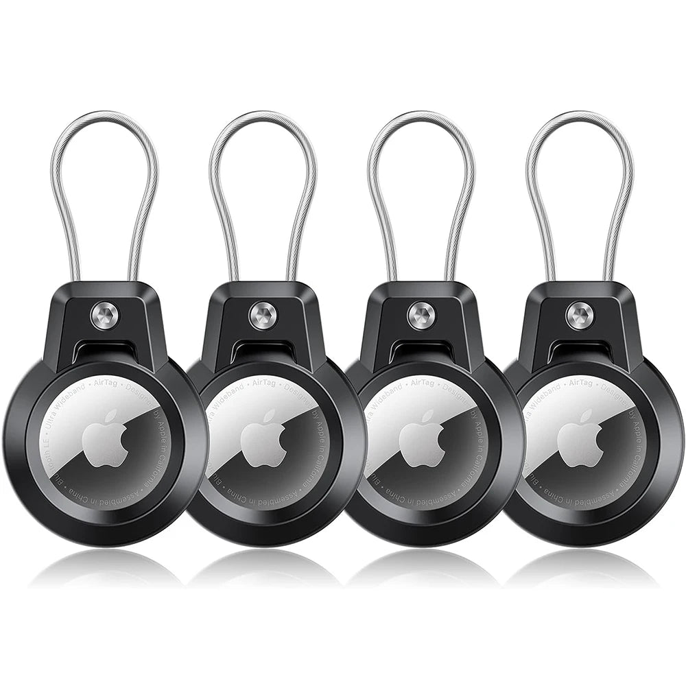 AirTag Holder For Apple Airtags Keychain Holder Case with Steel wire line and 360 Degrees Protective for Luggage Backpack Keys