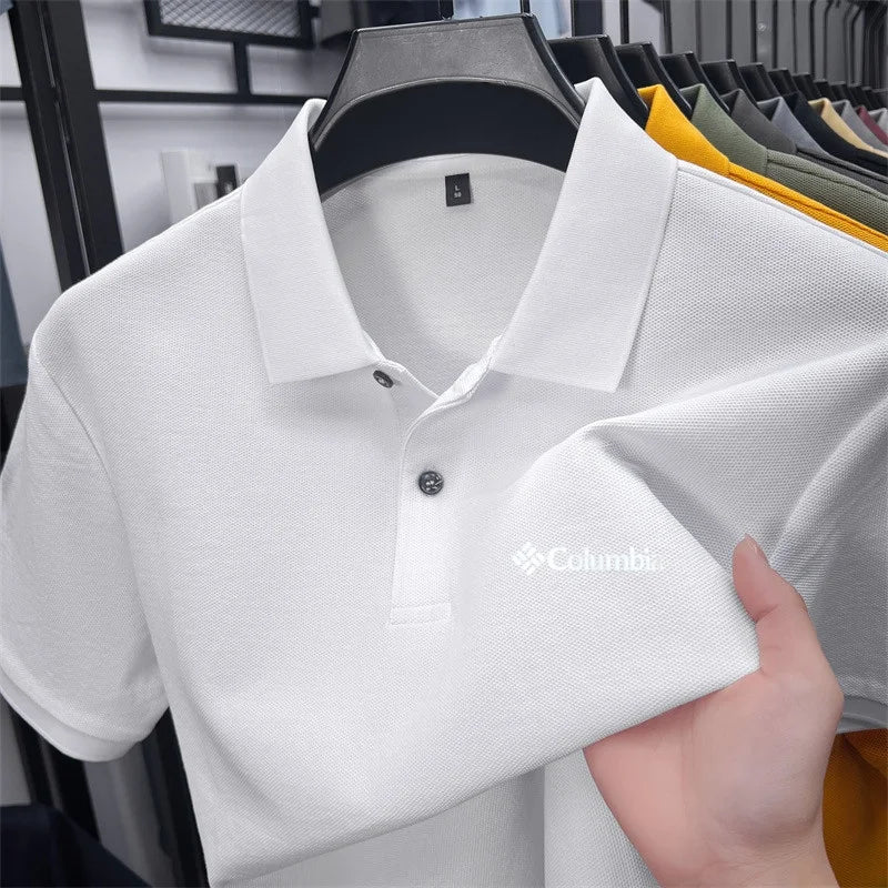 Cotton100% Men's Summer Luxury High Quality Short Sleeves Polo Shirt Letter Printing 25colors Brand T-Shirt Business Men's Wear