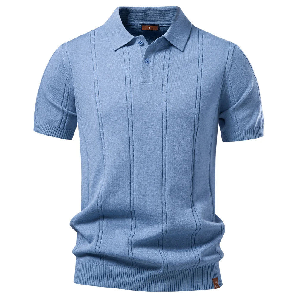 AIOPESON Men's Stripe Golf Polo Shirt Old Money Cool Silk Fabric Short Sleeve Icy Touch Breathable Casual Summer Top