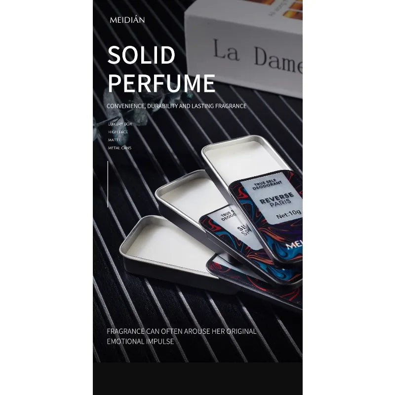 Mens Solid Perfume Balm Set Long Lasting Fresh Smooth Elegant Portable Luxurious Refined Compact Fragrance Body Balm