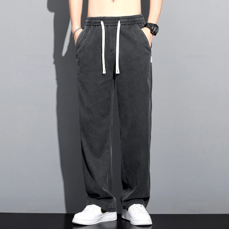 Soft Wide-Leg Drawstring Trousers