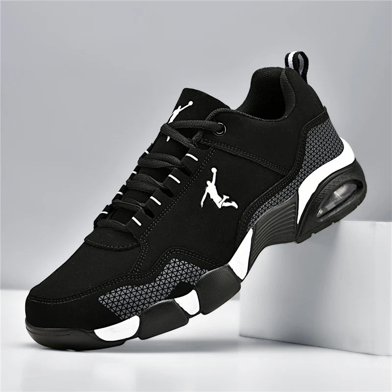 2025 new men's sports shoes outdoor men's running shoes fashion comfortable leather walking shoes men's jogging training shoes