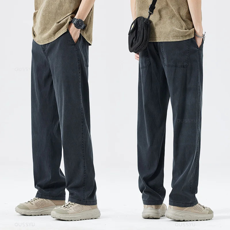 Soft Wide-Leg Drawstring Trousers