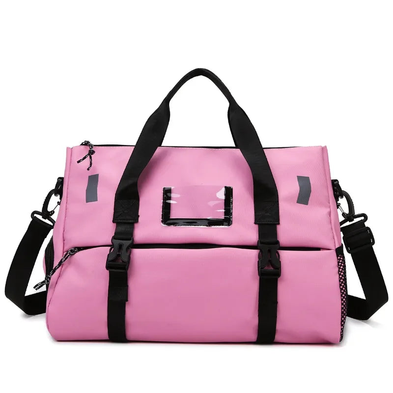 Sports Bag For Women Gym Bag Dry Wet Swim Bags Large Waterproof Nylon Yoga Mat Bag with Shoe Compartent Light Weekend Travel Bag