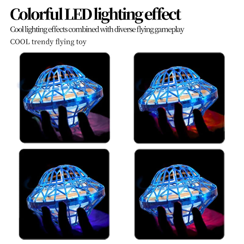 UFO Intelligent Sensing Flying Ball Hovering Saucer Floating Ball Black Technology Fingertip Gyroscope Children's Toy