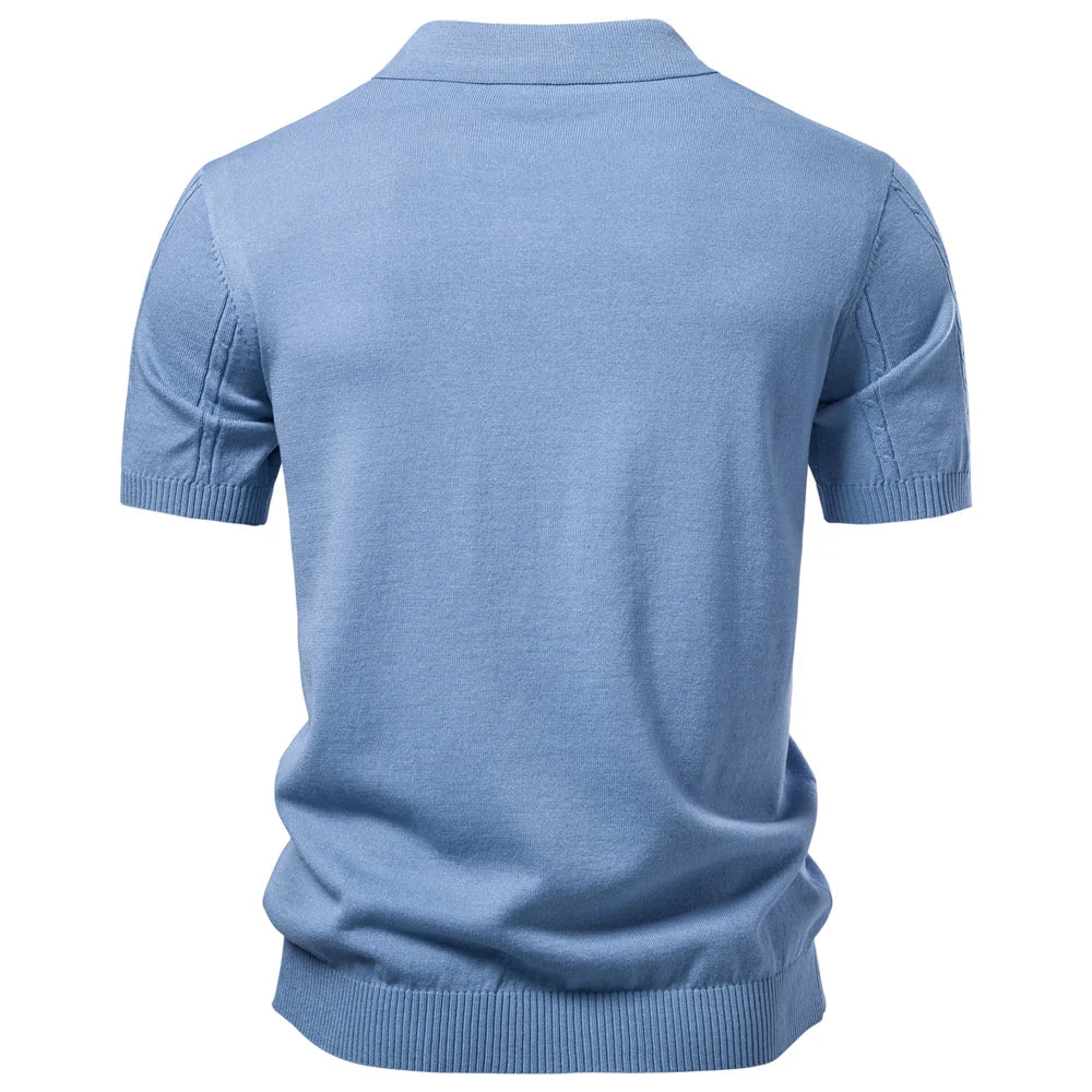 AIOPESON Men's Stripe Golf Polo Shirt Old Money Cool Silk Fabric Short Sleeve Icy Touch Breathable Casual Summer Top