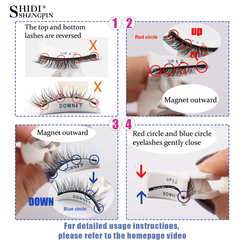 Magnetic Faux Mink Eyelashes with Tweezers