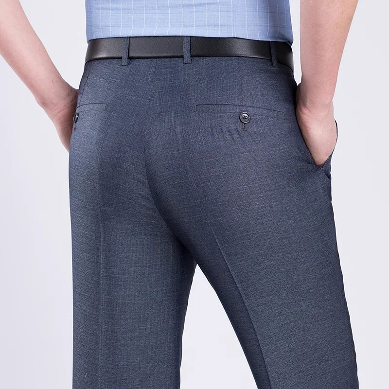Big Size 29-56 Summer 2023 Wrinkle-Resistant Black Suit Pants Mens Clothing Baggy Double Pleated Classic Dress Pants Trousers