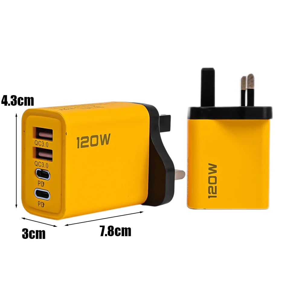 120W 4-Port Fast Wall Charger