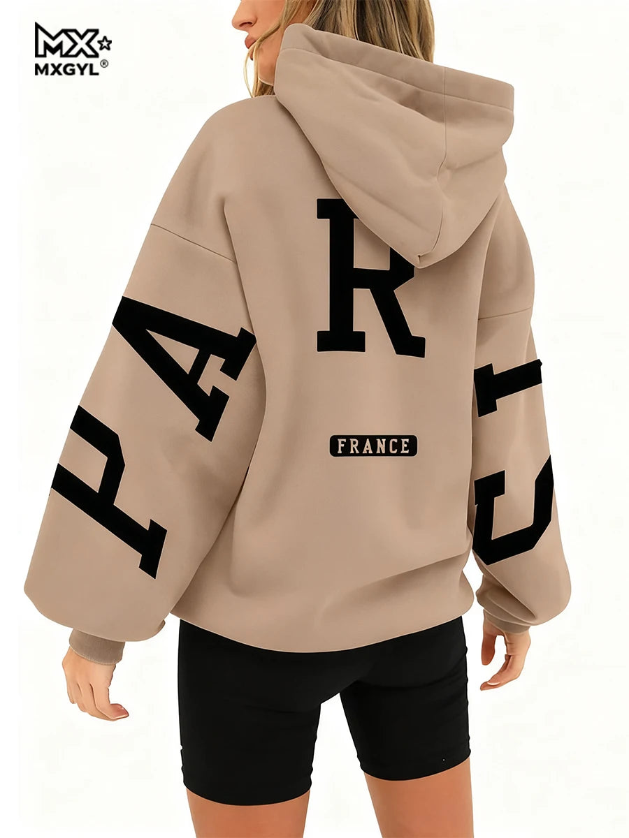European And American Loose Casual Pullover Hoodie Sweatshirt Coat Printed Letter Pattern High Street Hip-Hop Trendy Men Women