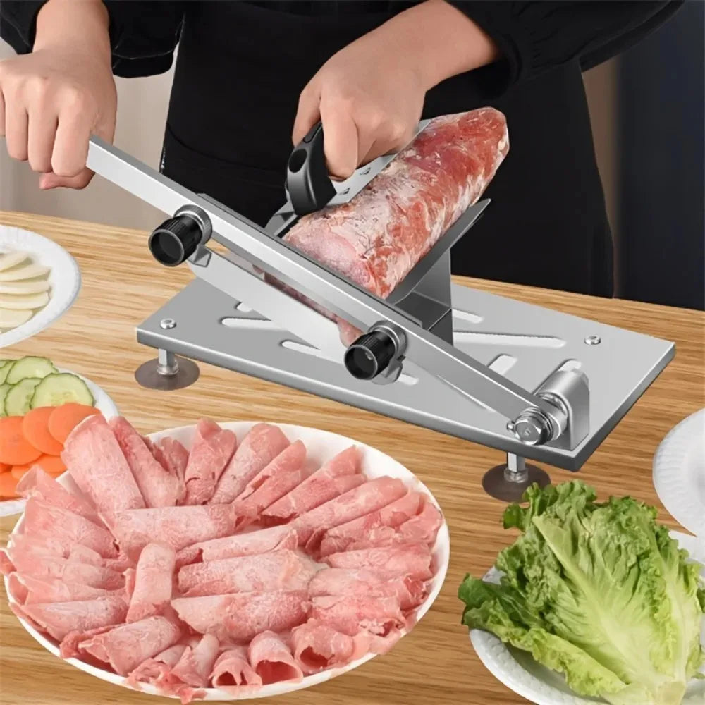 Portable Manual For Slice Bone Cutting Knife Frozen Meat Slicing Knife Stainless Steel Household Vegetable Food Slicer