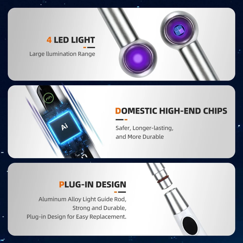 5W Dental LED Curing Light 800-2400mw/cm² Resin Cure Light 5s/3mm Rechargeable Dental Photopolymerizer Lamp Equipment