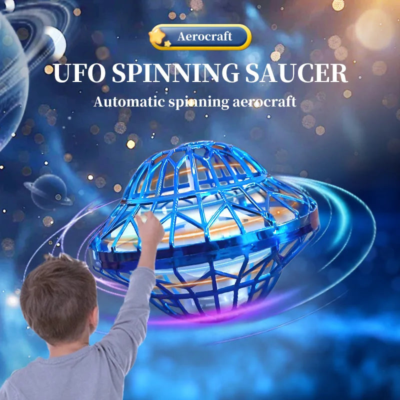 UFO Intelligent Sensing Flying Ball Hovering Saucer Floating Ball Black Technology Fingertip Gyroscope Children's Toy