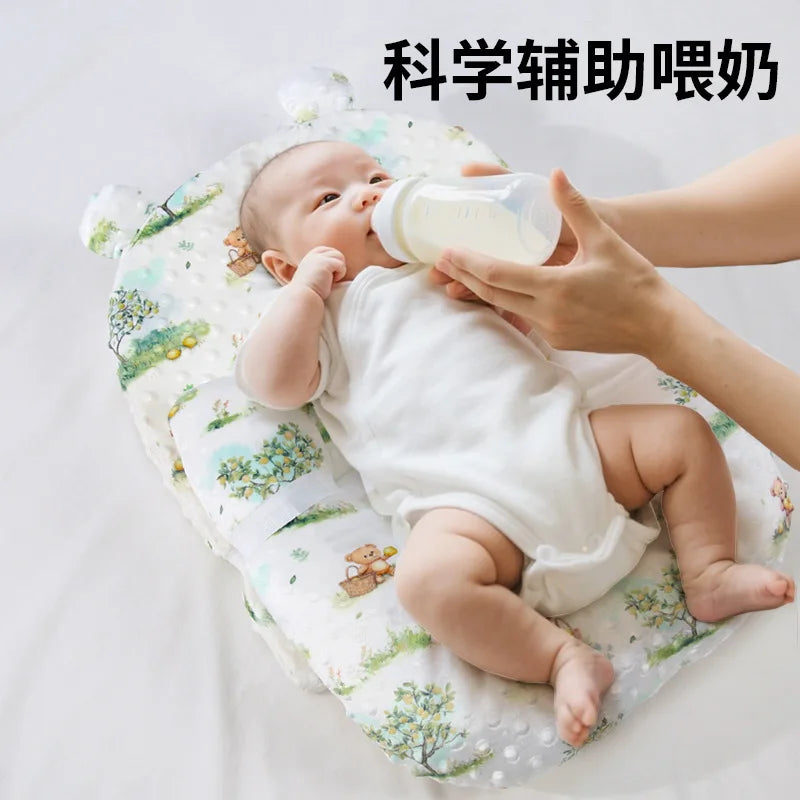 Baby Pillow Newborn Head Protector Sleeping Safety Breathable Shaping Anti Roll Toddler Pillow Infant Anti-Spill Milk Cushion