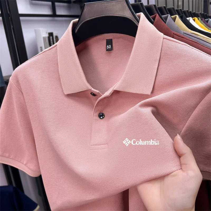 Cotton100% Men's Summer Luxury High Quality Short Sleeves Polo Shirt Letter Printing 25colors Brand T-Shirt Business Men's Wear