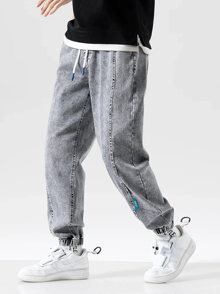 Spring Summer Black Blue Baggy Jeans Men Streetwear Denim Joggers Casual Cotton Harem Pants Jean Trousers Plus Size 6XL 7XL 8XL