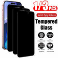 1~3PCS Anti Spy Tempered Glass For iPhone 17 16e 16 15 Pro Max Privacy Screen Protector iPhone 15 14 Plus 13 12 11 Pro Max Antiespia Pelicula de Cristal Templado iPhone 17 Pro Max Front anti-peeping Protective Film