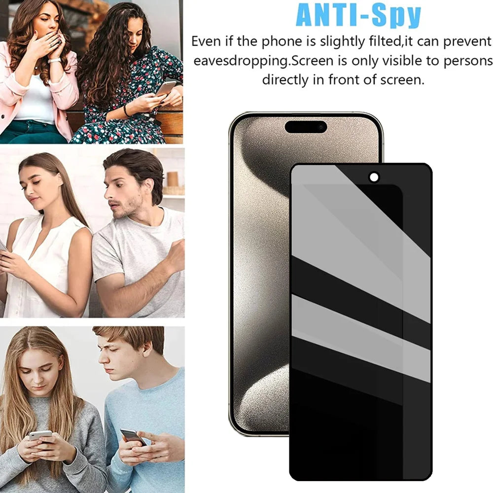 1~3PCS Anti Spy Tempered Glass For iPhone 17 16e 16 15 Pro Max Privacy Screen Protector iPhone 15 14 Plus 13 12 11 Pro Max Antiespia Pelicula de Cristal Templado iPhone 17 Pro Max Front anti-peeping Protective Film